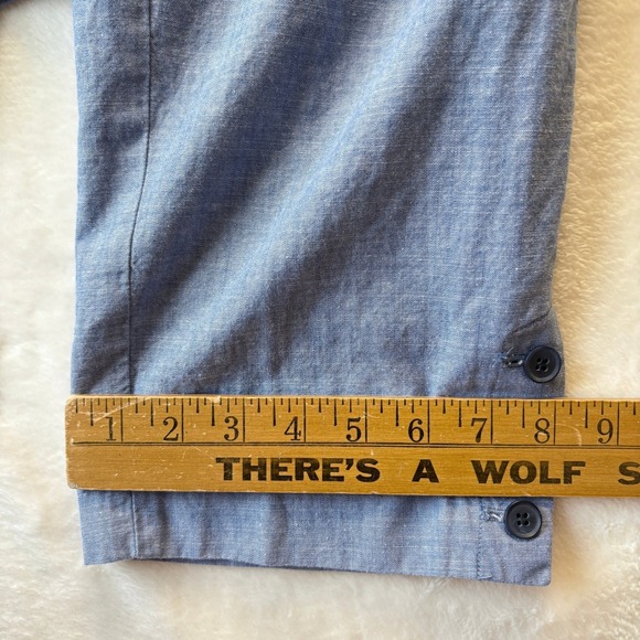Talbots Pants Women Sz 10 Curvy‎ Blue Chambray The Perfect Crop Career Cropped - Picture 6 of 11